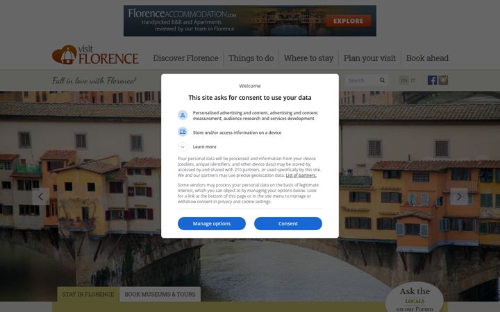 Screenshot of visitflorence.com
