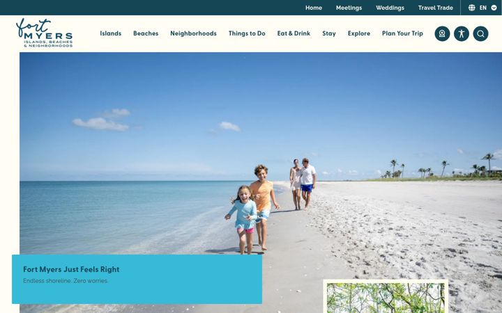 Screenshot of visitfortmyers.com