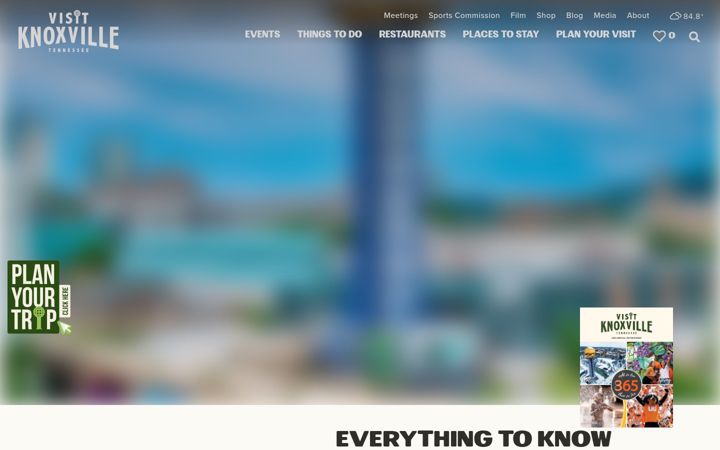 Screenshot of visitknoxville.com