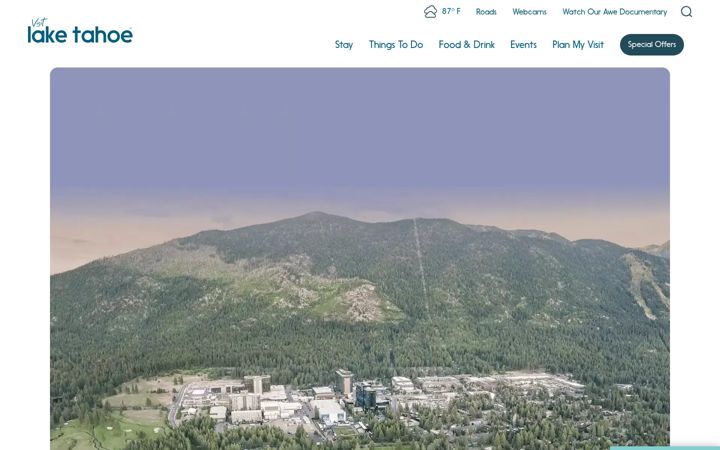 Screenshot of visitlaketahoe.com