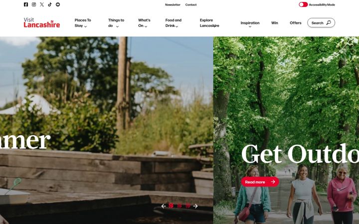 Screenshot of visitlancashire.com