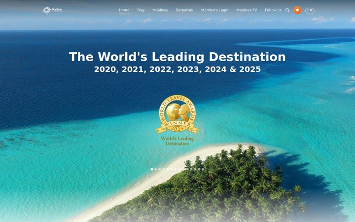 Screenshot of visitmaldives.com