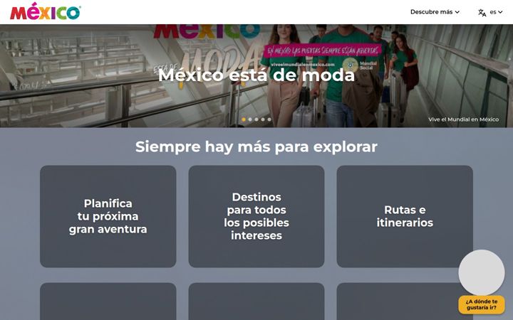 Screenshot of visitmexico.com