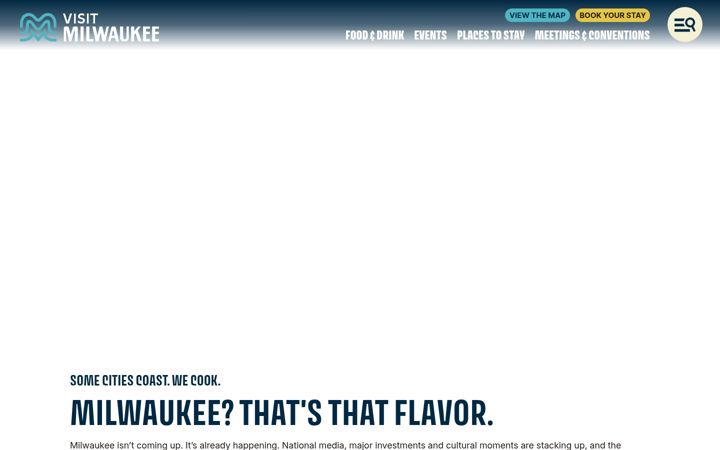 Screenshot of visitmilwaukee.org