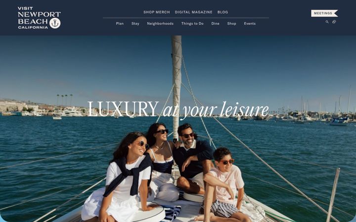 Screenshot of visitnewportbeach.com