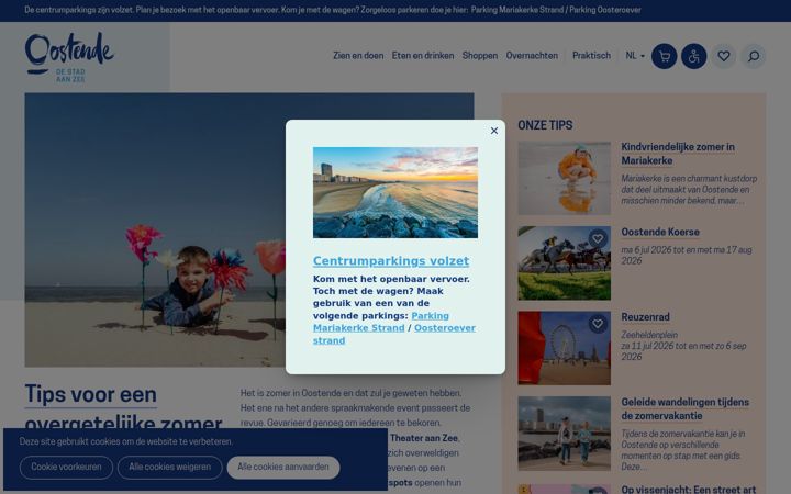 Screenshot of visitoostende.be