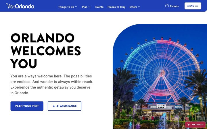 Ekrānuzņēmums no visitorlando.com