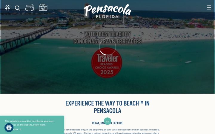Screenshot of visitpensacola.com