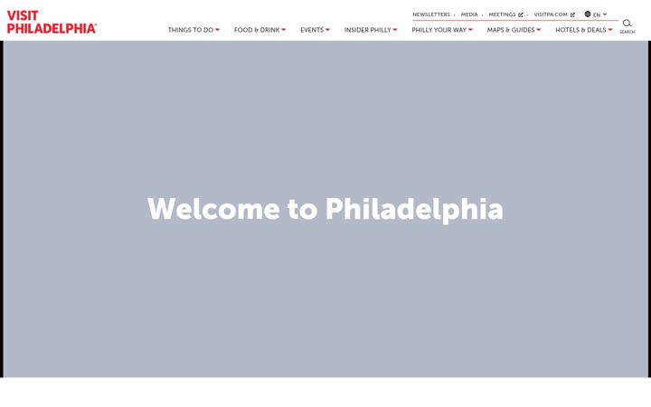Snimka zaslona za visitphilly.com