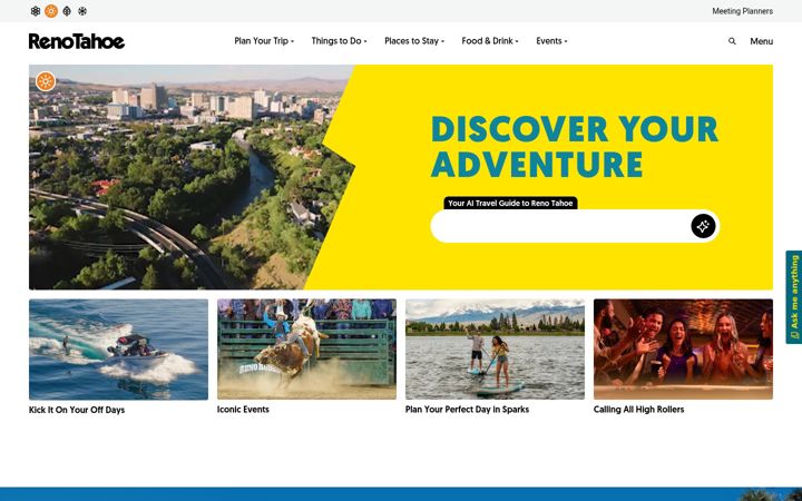 Captură de ecran a visitrenotahoe.com