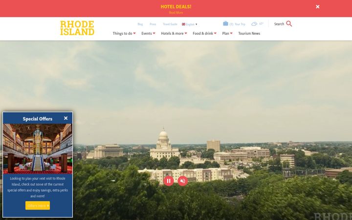 Ekraanipilt saidist visitrhodeisland.com