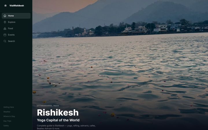 Screenshot van visitrishikesh.com