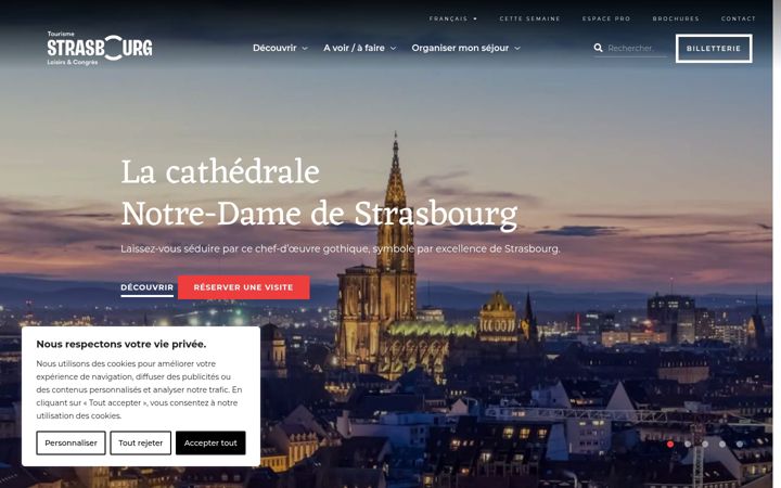 Skjermbilde av visitstrasbourg.fr