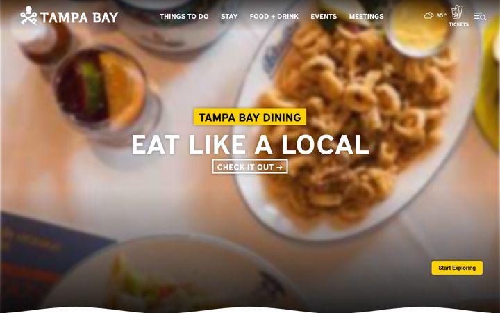Screenshot of visittampabay.com