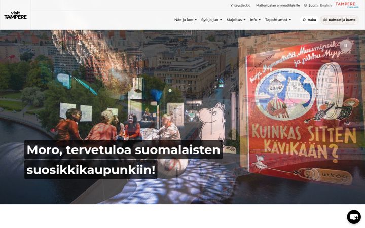 Screenshot of visittampere.fi