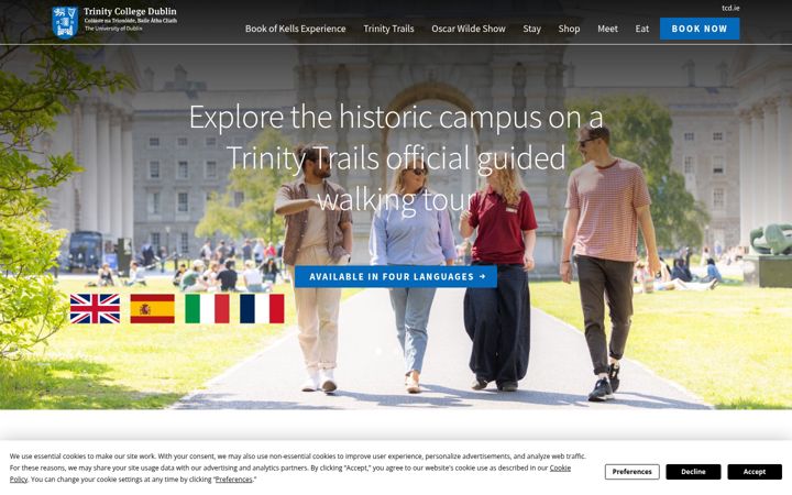 Screenshot of visittrinity.ie