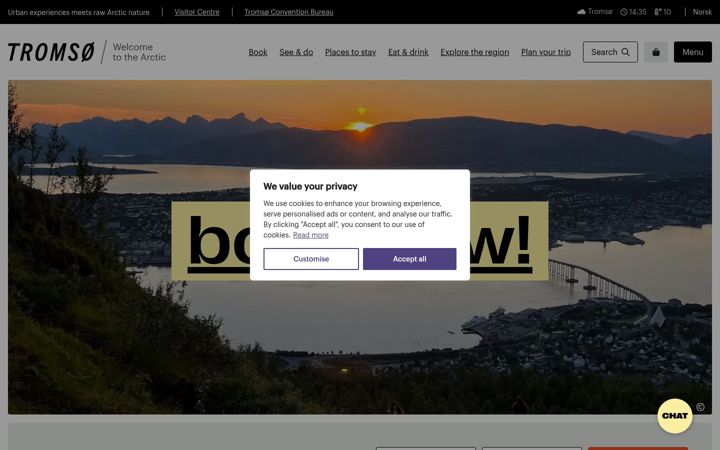 Screenshot of visittromso.no