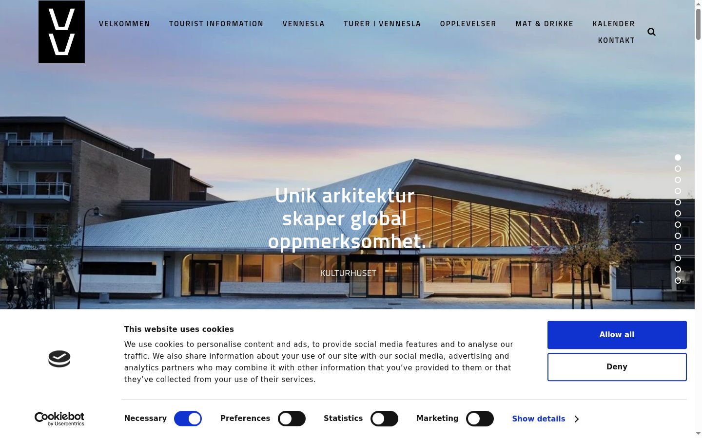 Screenshot of the consent banner shown before any interaction