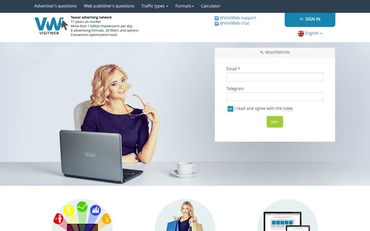 Screenshot of visitweb.com
