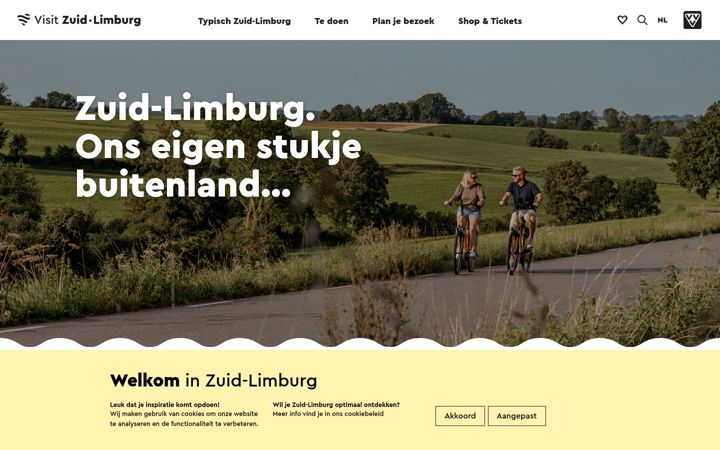 Captură de ecran a visitzuidlimburg.nl