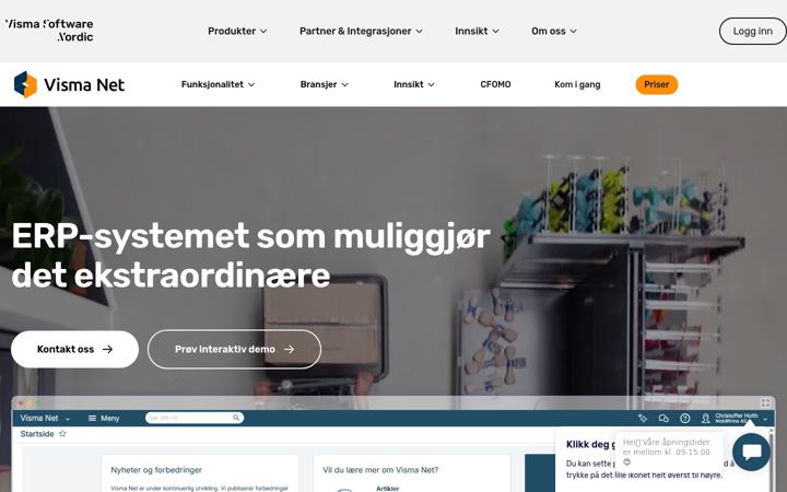 Screenshot von visma.net
