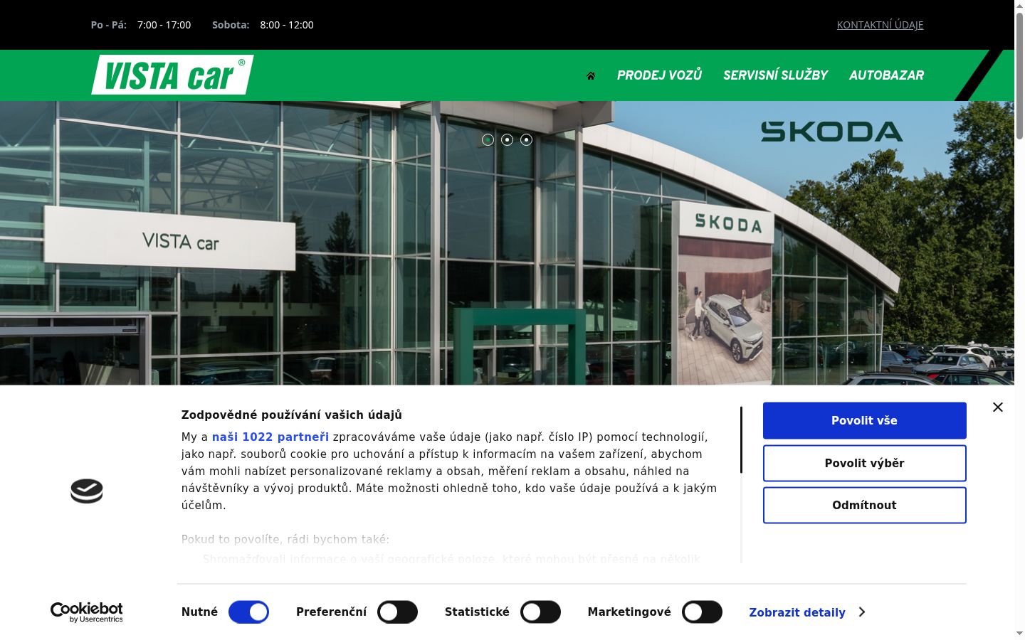 Screenshot of the consent banner shown before any interaction