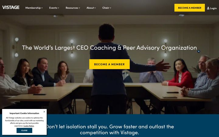 Screenshot of vistage.com