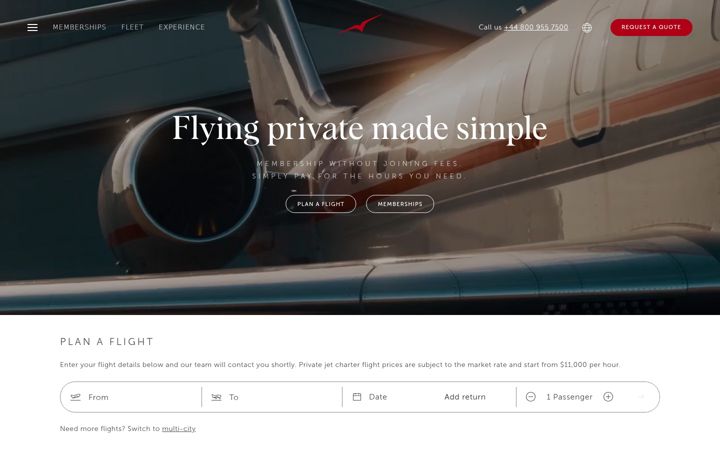 Screenshot of vistajet.com