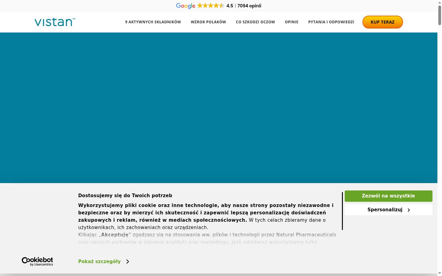 Screenshot of the consent banner shown before any interaction