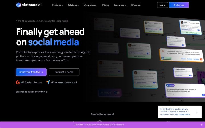 Screenshot of vistasocial.com