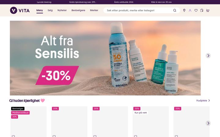 Skærmbillede af vita.no