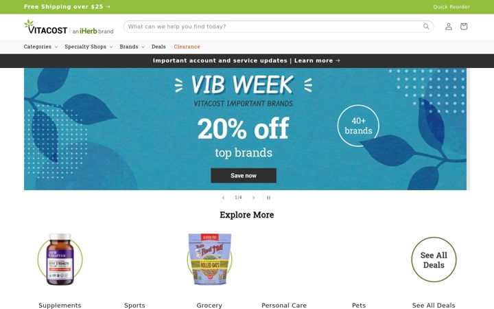 Ekrānuzņēmums no vitacost.com