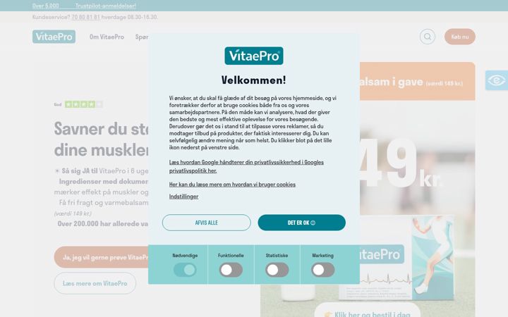Screenshot of vitaepro.dk