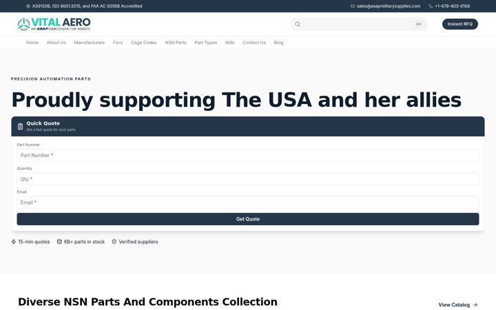 Screenshot of vitalaero.com