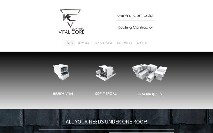 Skærmbillede af vitalcoreroofing.com