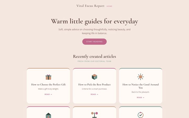 Screenshot of vitalfocusreport.com
