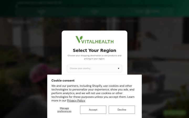 Screenshot of vitalhealthglobal.com