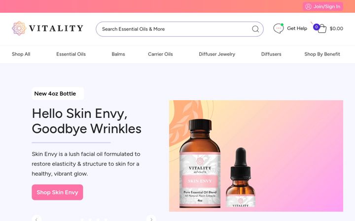 Screenshot of vitalityextracts.com