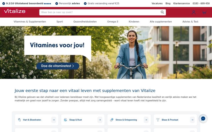 Skærmbillede af vitalize.nl