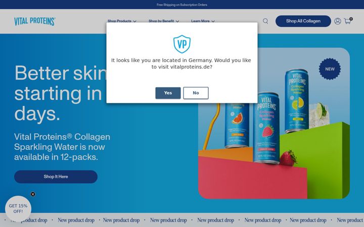 Screenshot of vitalproteins.com
