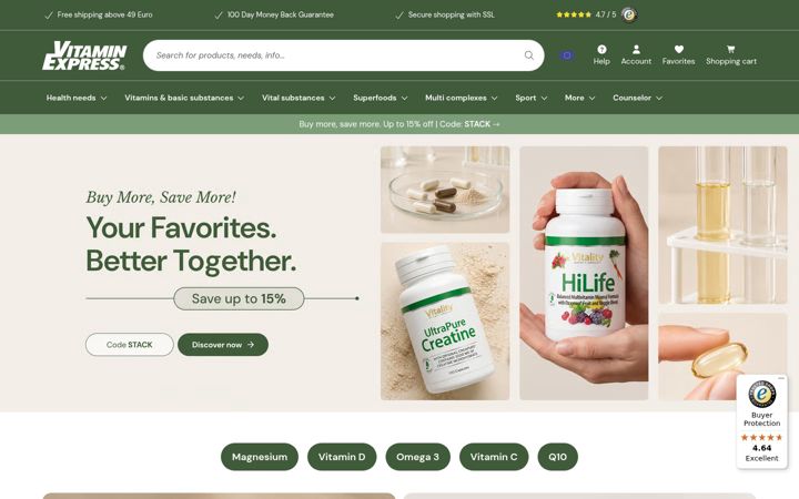 Screenshot of vitaminexpress.org