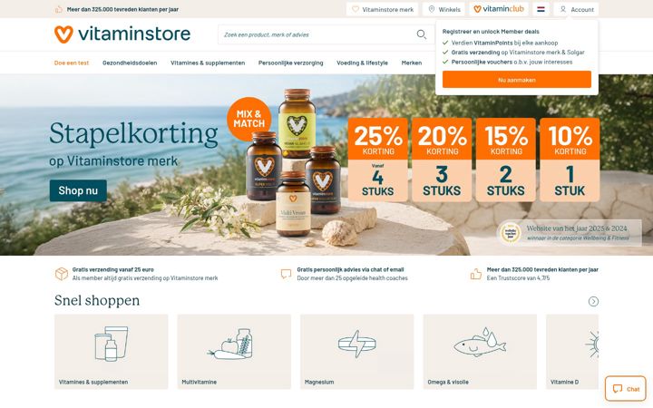 Screenshot von vitaminstore.nl