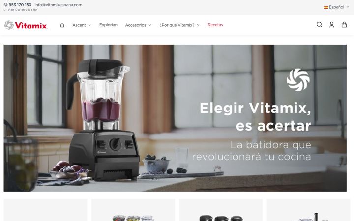 Screenshot van vitamixespana.com