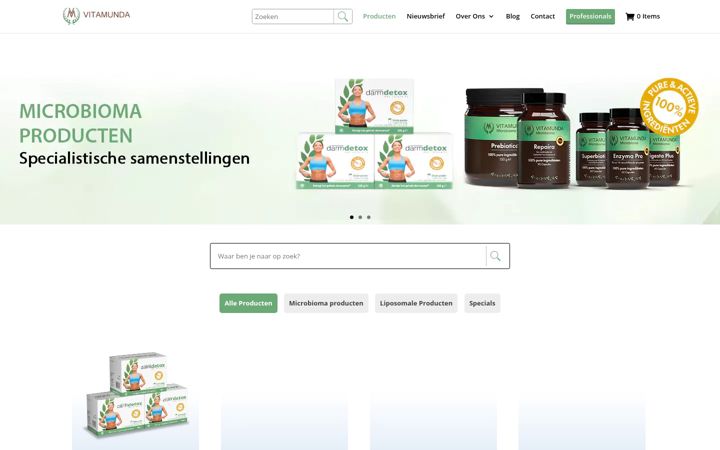 Skjermbilde av vitamunda.nl