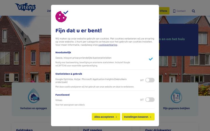Screenshot of vitens.nl