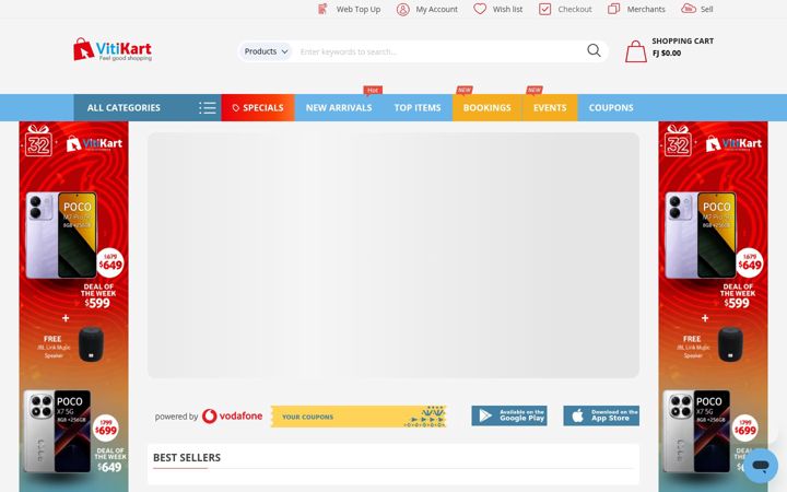 Screenshot ta' vitikart.com.fj