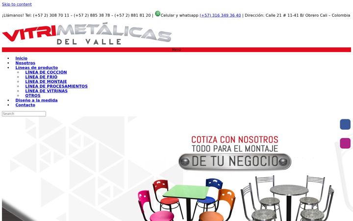 Screenshot of vitrimetalicasdelvalle.com