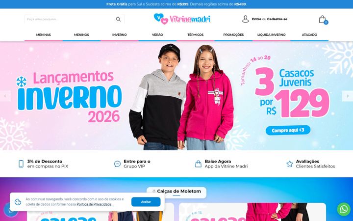 Screenshot of vitrinemadri.com.br
