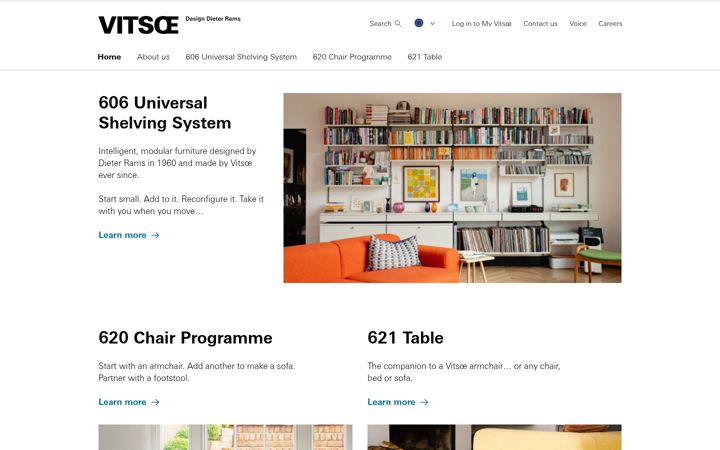Screenshot of vitsoe.com