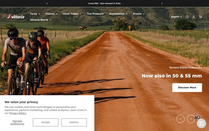 Screenshot of vittoria.com